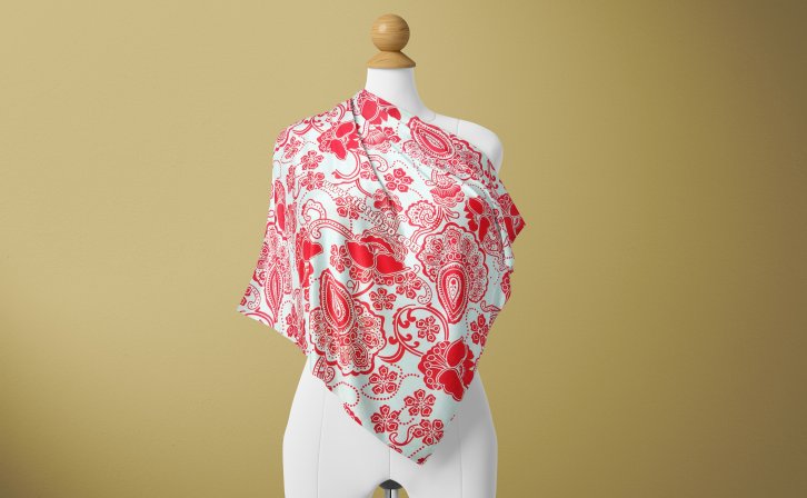 围巾设计PSD智能贴图样机