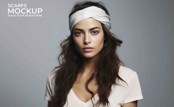 头巾mockups贴图模板素材