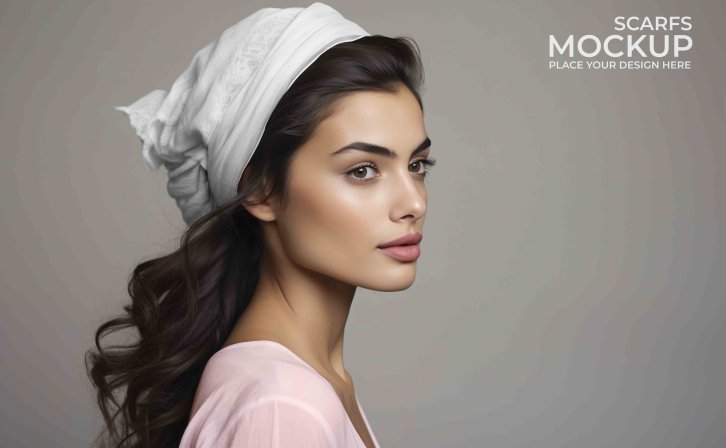 头巾侧面展示图mockups