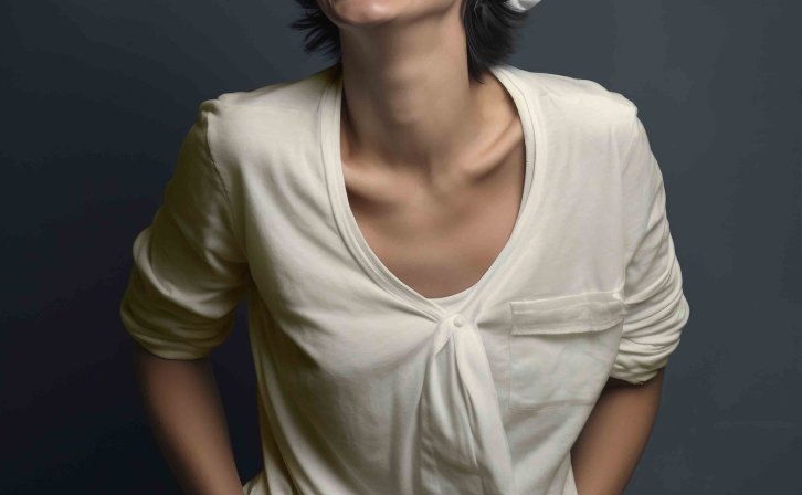 头巾模特效果图素材