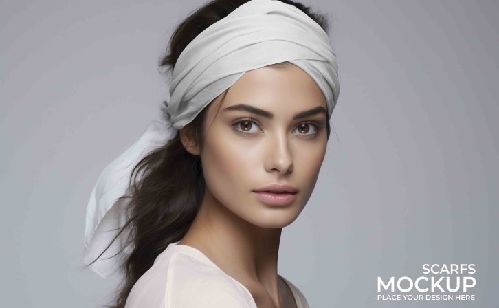 头巾设计效果图mockups