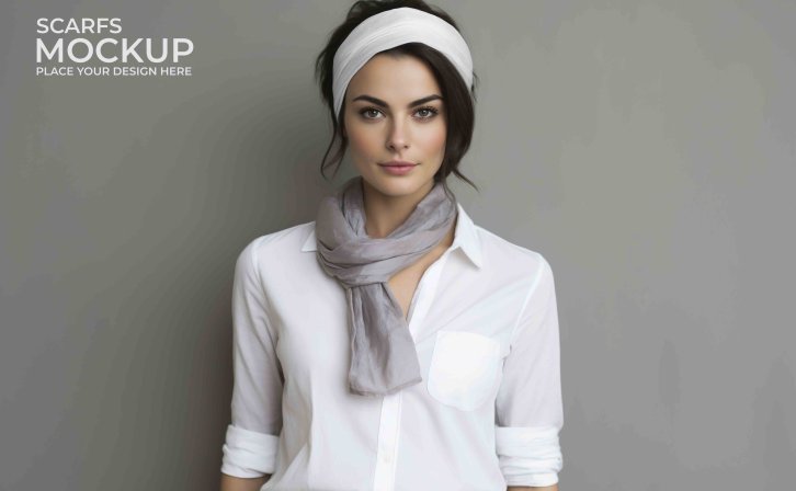 头巾设计效果图mockups样机