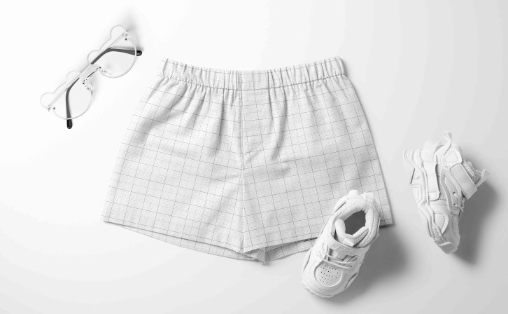 婴儿短裤设计样机psd贴图素材