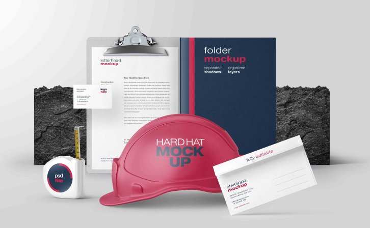 建筑工地psd安全帽设计素材