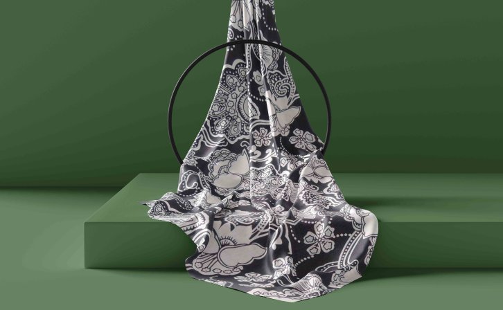 方巾设计时尚图案PSD智能贴图样机