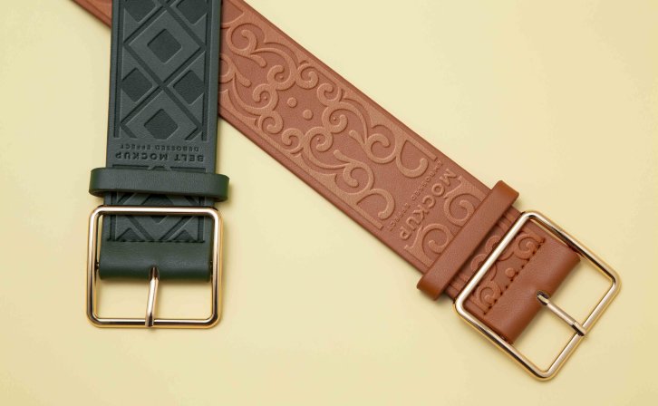 橙绿腰带设计psd样机