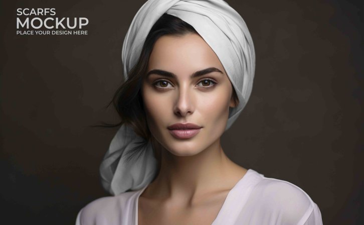 美女头巾展示贴图