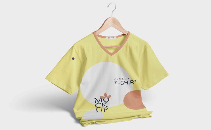 黄色T恤衫PSD贴图素材