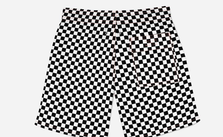 黑白格沙滩短裤psd贴图素材