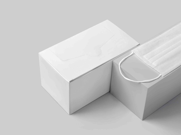 口罩包装盒设计psd智能贴图样机素材