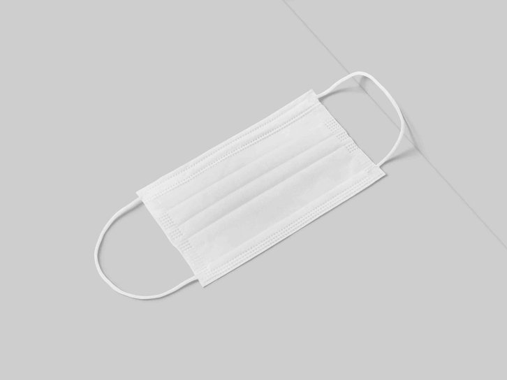 简单一次性口罩psd智能贴图样机素材