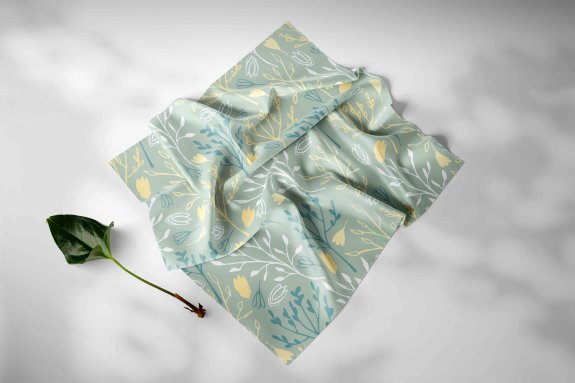 墨绿丝巾产品设计PS贴图素材