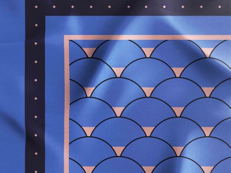 蓝色丝巾psd贴图素材