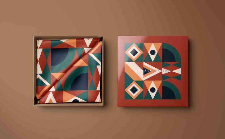 丝巾布料包装设计PS贴图素材下载