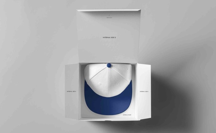 品牌帽子包装展示PSD样机贴图模板