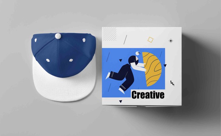 品牌帽子包装设计PSD样机模板