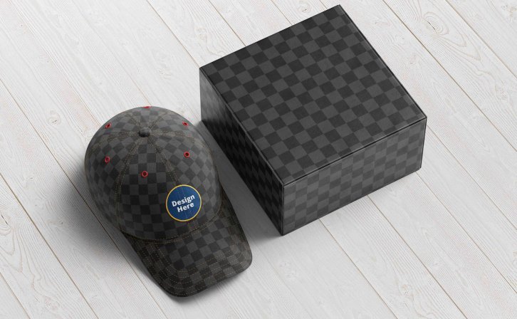 品牌帽子包装设计样机贴图模板