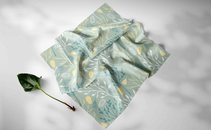 墨绿丝巾产品设计PS贴图素材