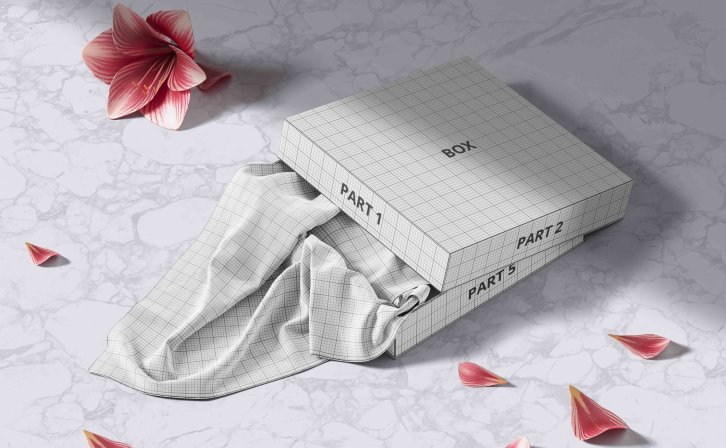 高端丝巾产品设计PS贴图素材